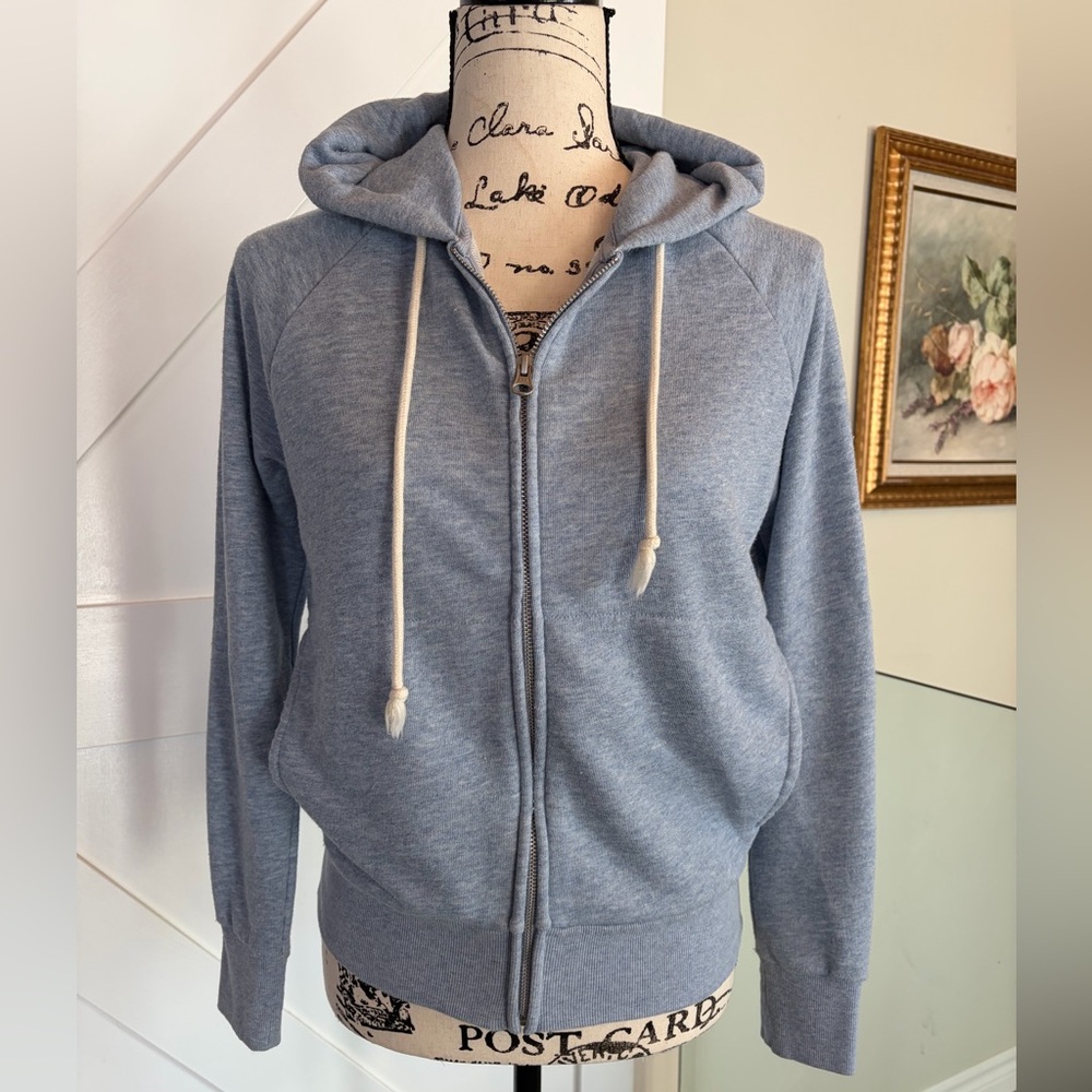 🔸Muji Blue Hoodie with White Drawstrings